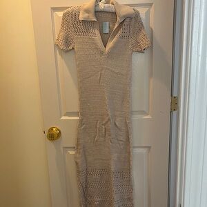 LOFT Cream Knit Maxi Dress